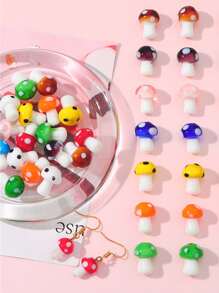 6入組（隨機顏色）可愛蘑菇造型珠子，適用於DIY手鍊、項鍊和耳環 - 樹脂蘑菇 - 查看 13