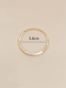 1pc Minimalist Zirconia Gold-Tone Bangle Bracelet, Gift For Women - Yellow Gold - View 4