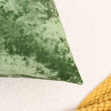 1入組柔軟天鵝絨&冰花有圖案的純的顏色枕套適用於沙發,18x18英寸,綠色 - 綠色 - 查看 5