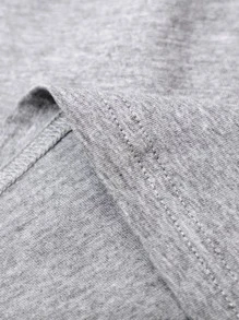 男孩素色圓領T恤 - 灰色 - 查看 4