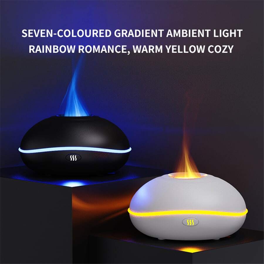Ultrasonic Mist Humidifier Aromatherapy Diffuser With Simulated Flame