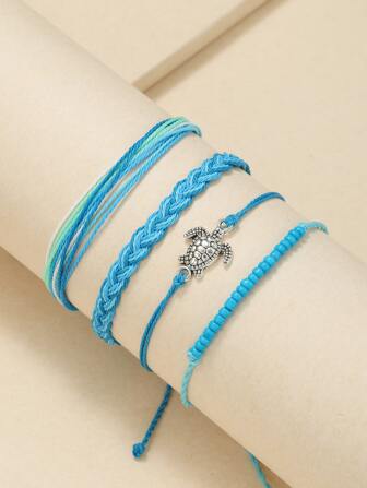 4入组/套海洋藍色編織