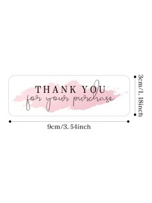 90 Pcs Thank You For Your Purchase Stickers Small Shop Gift Package Decor Sealing Personalized Labels - Pink - View 2