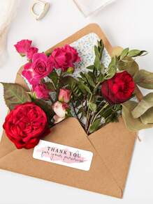 90 Pcs Thank You For Your Purchase Stickers Small Shop Gift Package Decor Sealing Personalized Labels - Pink - View 5