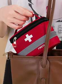 Túi đựng dụng cụ sơ cứu nhỏ gọn và bền để đựng đồ du lịch và khẩn cấp - Đỏ - Xem 3