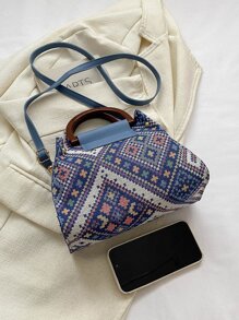 Túi xách thời trang nữ Túi xách hai mảnh Túi đeo vai Túi đeo chéo - Màu xanh lam - Xem 4