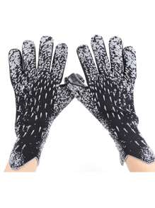 ATLANDER 1双乳胶足球守门员手套成人青少年加厚足球舒适透气耐用防滑专业防护比赛训练守门员足球户外运动男女守门员手套黑色 - 黑色 - 查看 7