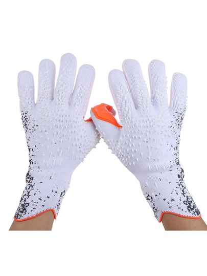 ATLANDER 1 Pair Latex Football Goalkeeper Gloves Adults Youth Thickened Football Comfortable Breathable Durable Anti-Slip Professional Protection Match Training Goalkeeper Soccer Outdoor Sports Men Women Goalkeeper Goalie Gloves White
