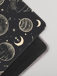 1pc New Design Mouse Pad 90x40cm Large Size Computer Keyboard Desk Pad, Beautiful And Dirt Resistant, Water-Resistant, Simple Star And Sun Design Ideal For Gaming And Office Use, Non-Slip Rubber Base