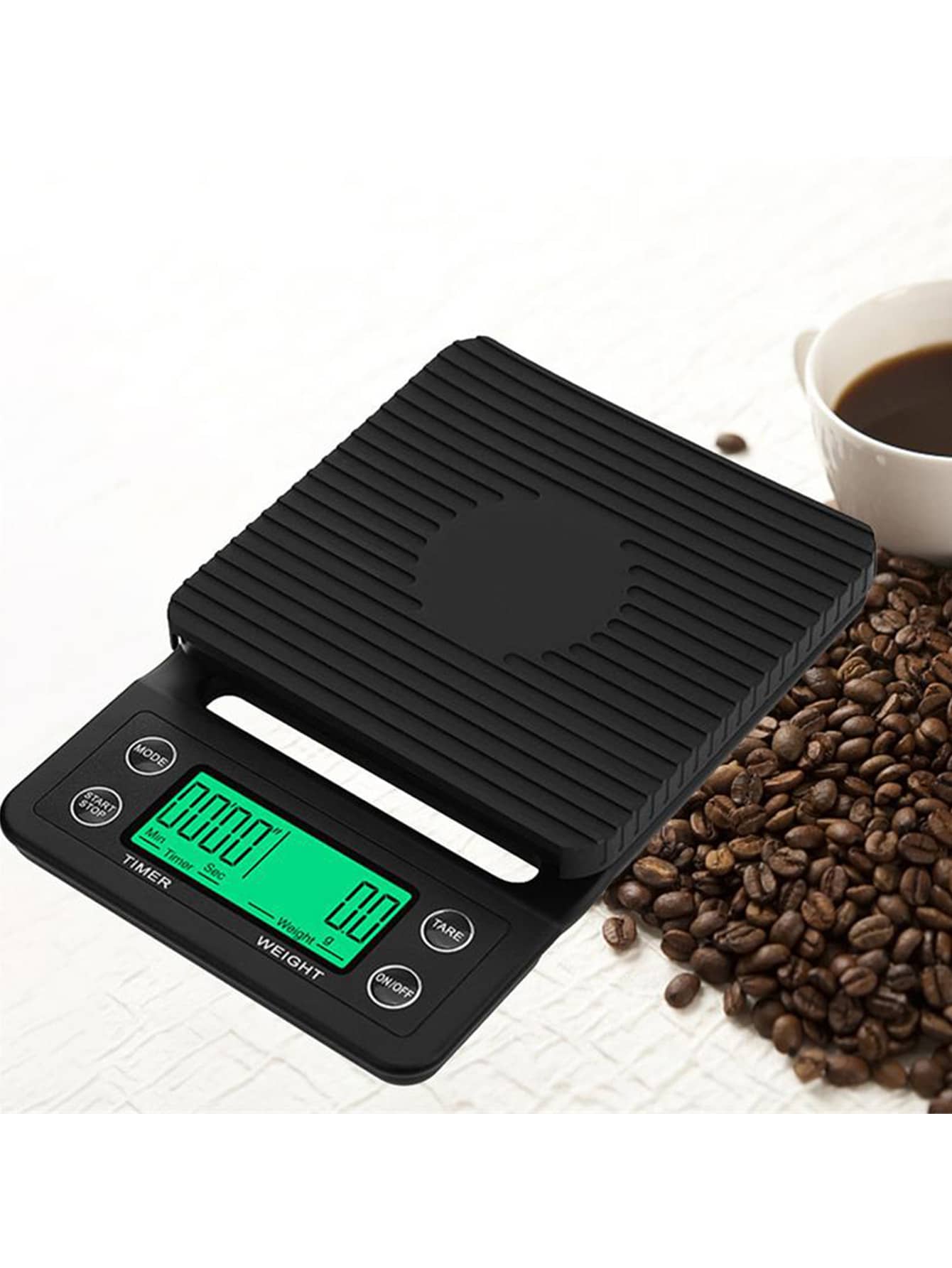 1入組ABS電子秤,現代黑色電子秤 - 黑色 - 查看 1