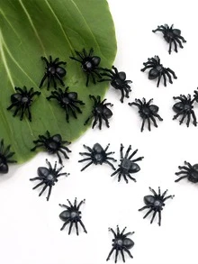 200pcs Spiders Decorations Small Black Plastic Spiders Haunted House Spider Decoration Simulation Tricky Toy - Black - View 3
