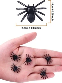 200pcs Spiders Decorations Small Black Plastic Spiders Haunted House Spider Decoration Simulation Tricky Toy - Black - View 6