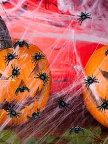 200pcs Spiders Decorations Small Black Plastic Spiders Haunted House Spider Decoration Simulation Tricky Toy - Black - View 4