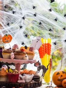 200pcs Spiders Decorations Small Black Plastic Spiders Haunted House Spider Decoration Simulation Tricky Toy - Black - View 5