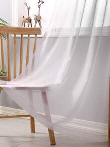 1pc Minimalist Ombre Sheer Curtain, Suitable For Living Room, Bedroom And Other Occasions - Light Grey - View 2