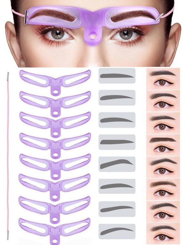 8pcs Eyebrow Stencils, Eyebrow Shaping Kit, Eyebrow Template, 8 Styles