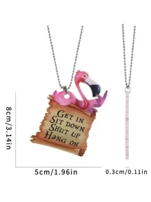 Màu hồng Chim hồng hạc Chiếu hậu ô tô Gương Vật rủ xuống Đồ trang trí - Nhiều màu - Xem 3