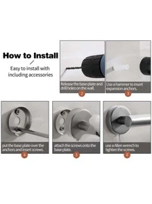 10 thanh treo khăn bằng thép không gỉ, giá treo khăn phòng tắm màu bạc hiện đại cho gia đình - Bạc - Xem 7