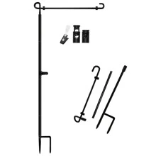 件，花園旗架 (35.5''x16.5'')，鐵製花園旗桿，花園旗桿架，耐用花園旗架，戶外展示裝飾旗幟，易於組裝，不包括花園旗 - 黑色 - 查看 9
