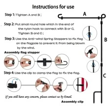 件，花園旗架 (35.5''x16.5'')，鐵製花園旗桿，花園旗桿架，耐用花園旗架，戶外展示裝飾旗幟，易於組裝，不包括花園旗 - 黑色 - 查看 3