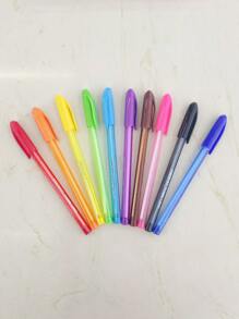 10pcs/Pack European And American Style Colored Ball Point Pens, Multi-Color Drawing Markers For School And Office Use Back To School