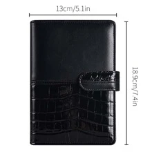 1套裝A6綠色水潤光澤套可填充活頁夾帶12拉鍊口袋,12預算,3貼紙,&硬幣收納,6孔現金預算筆記本 - 綠色 - 查看 4