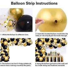 10/51pcs Black & Gold Balloon Garland Arch Kit With Black, Gold, Multi-color Confetti Balloons, Ideal Decoration For Graduation, Birthday Party - Black - View 4