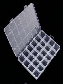 Hộp nhựa có 24 ngăn để đựng đồ trang sức hạt & đàn hồi tự làm - Trong sáng - Xem 1