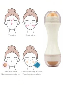 Mặt Trục lăn , Mặt Mát xa Công cụ Trắng Núi lửa Mặt Trục lăn Hấp thụ Kiểm soát dầu Mờ Trang điểm Dụng cụ chăm sóc da Khuôn mặt Làm sạch Dầu Trái bóng - trắng - Xem 4