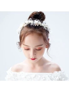 1PC Teen's Garland Headband Girl's Head Flower Headband - Gold - View 4