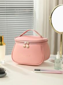 Túi đựng mỹ phẩm chống nước, 1 túi đựng đồ trang điểm du lịch bằng da PU có sức chứa lớn và quai xách, túi đựng đồ trang điểm, túi đựng đồ chăm sóc da, túi đựng đồ vệ sinh cá nhân, đồ dùng du lịch, đồ dùng ký túc xá, quà tặng phù dâu, quà tặng cho mẹ, quà tặng sinh nhật, quà tặng cho bạn bè và giáo viên, đồ trang trí nhà cửa, đồ trang trí phòng tắm, phòng khách, phòng ngủ, hộp đựng đồ phòng tắm, hộp đựng đồ trang sức, hộp đựng dầu dưỡng môi, hộp đựng đồ đựng sơn móng tay, hộp đựng đồ trang điểm - Hồng - Xem 6
