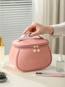 Túi đựng mỹ phẩm chống nước, 1 túi đựng đồ trang điểm du lịch bằng da PU có sức chứa lớn và quai xách, túi đựng đồ trang điểm, túi đựng đồ chăm sóc da, túi đựng đồ vệ sinh cá nhân, đồ dùng du lịch, đồ dùng ký túc xá, quà tặng phù dâu, quà tặng cho mẹ, quà tặng sinh nhật, quà tặng cho bạn bè và giáo viên, đồ trang trí nhà cửa, đồ trang trí phòng tắm, phòng khách, phòng ngủ, hộp đựng đồ phòng tắm, hộp đựng đồ trang sức, hộp đựng dầu dưỡng môi, hộp đựng đồ đựng sơn móng tay, hộp đựng đồ trang điểm - Hồng - Xem 7