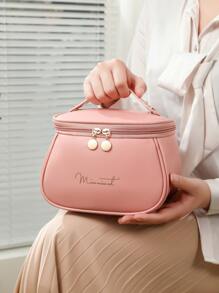 Túi đựng mỹ phẩm chống nước, 1 túi đựng đồ trang điểm du lịch bằng da PU có sức chứa lớn và quai xách, túi đựng đồ trang điểm, túi đựng đồ chăm sóc da, túi đựng đồ vệ sinh cá nhân, đồ dùng du lịch, đồ dùng ký túc xá, quà tặng phù dâu, quà tặng cho mẹ, quà tặng sinh nhật, quà tặng cho bạn bè và giáo viên, đồ trang trí nhà cửa, đồ trang trí phòng tắm, phòng khách, phòng ngủ, hộp đựng đồ phòng tắm, hộp đựng đồ trang sức, hộp đựng dầu dưỡng môi, hộp đựng đồ đựng sơn móng tay, hộp đựng đồ trang điểm - Hồng - Xem 3