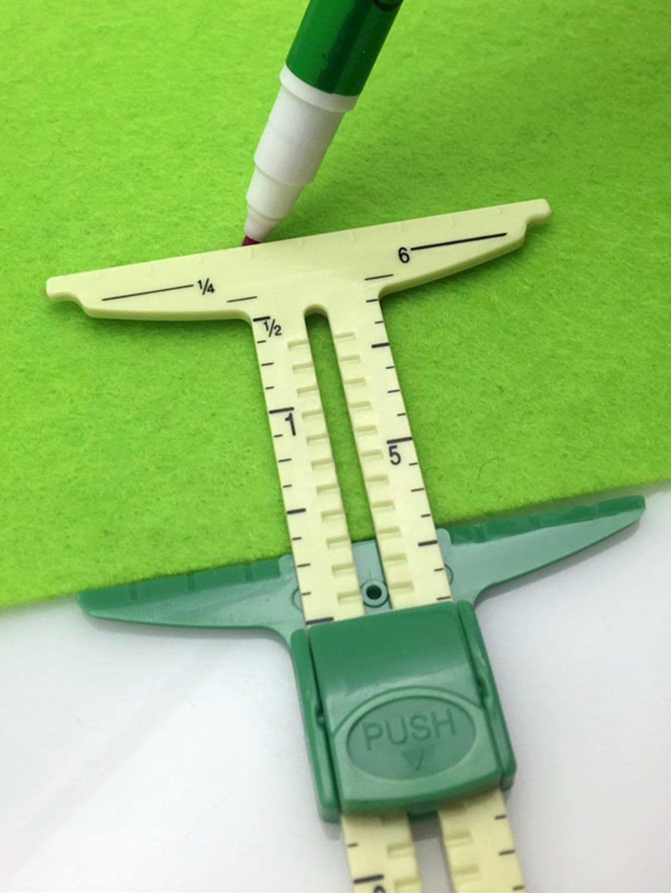 1pc 5 In 1 Sliding Gauge, Multifunctional Plotting Ruler, Sewing Gauge Sewing Measuring Tool, Measuring Patchwork Tool Ruler Tailor Ruler Tool Fabric Quilting Ruler For Knitting, Crafting, Sewing, Beginner Supplies - Multicolor - View 1