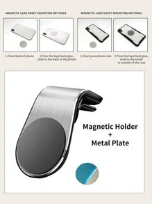 1 chiếc Giá đỡ điện thoại hình chữ L trên ô tô có nam châm - Bạc - Xem 7