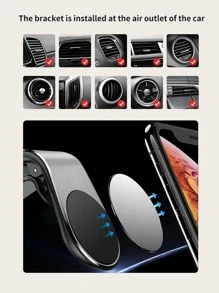 1 chiếc Giá đỡ điện thoại hình chữ L trên ô tô có nam châm - Bạc - Xem 4