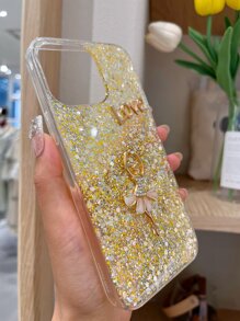 字母水钻装饰亮片手机壳，国际版，非国内版 - 金色 - 查看 5