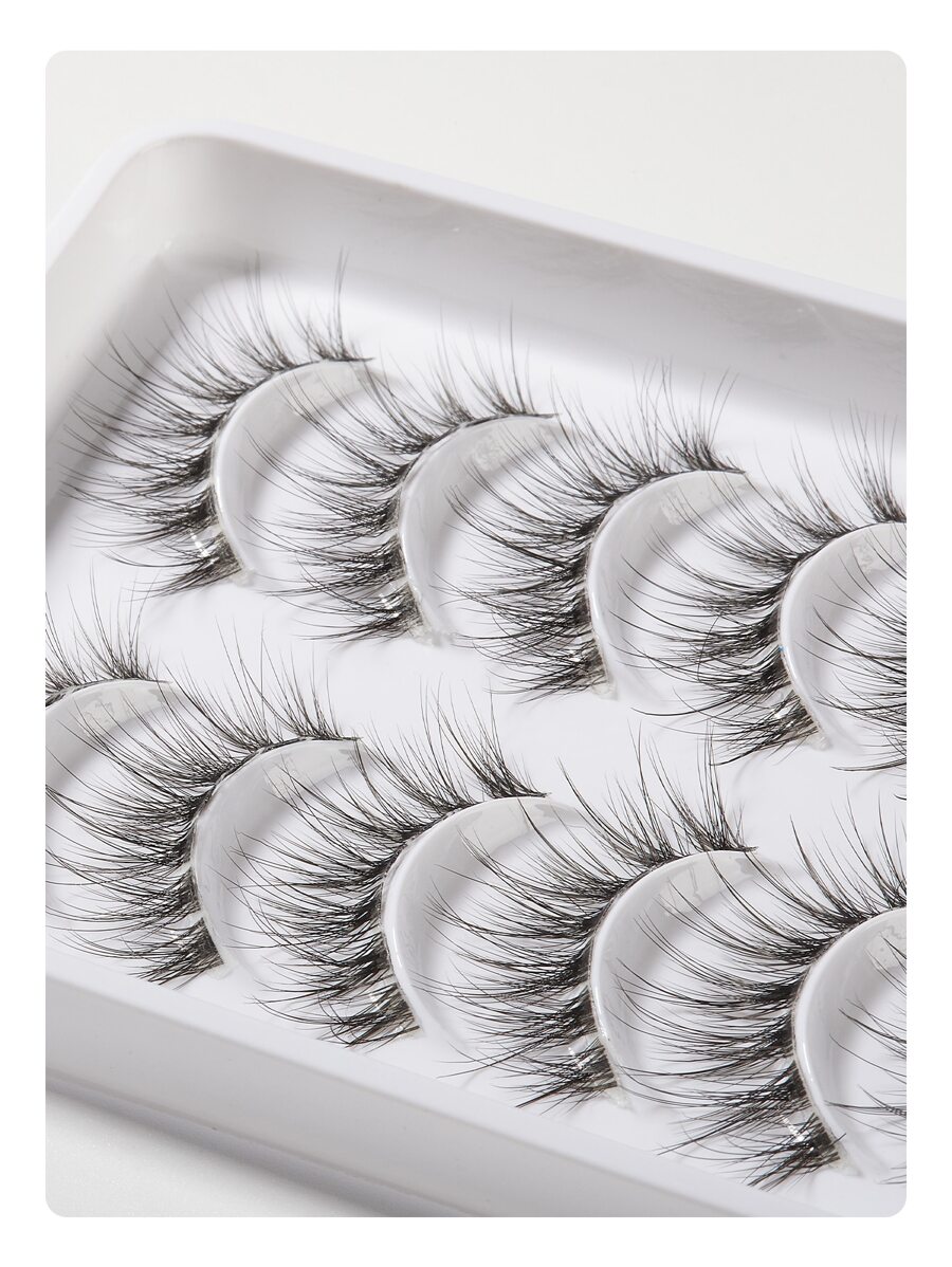 DeceMars Cílios Postiços , 10 Pares 3D3 Cílios Postiços Natural Mangá Cílios Olho De Gato Fofo Wispy Suave Cílios Pestanas Falsas Cílios Postiços Faixa Para Mulheres