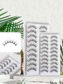 DeceMars Cílios Postiços , 10 Pares 3D3 Cílios Postiços Natural Mangá Cílios Olho De Gato Fofo Wispy Suave Cílios Pestanas Falsas Cílios Postiços Faixa Para Mulheres