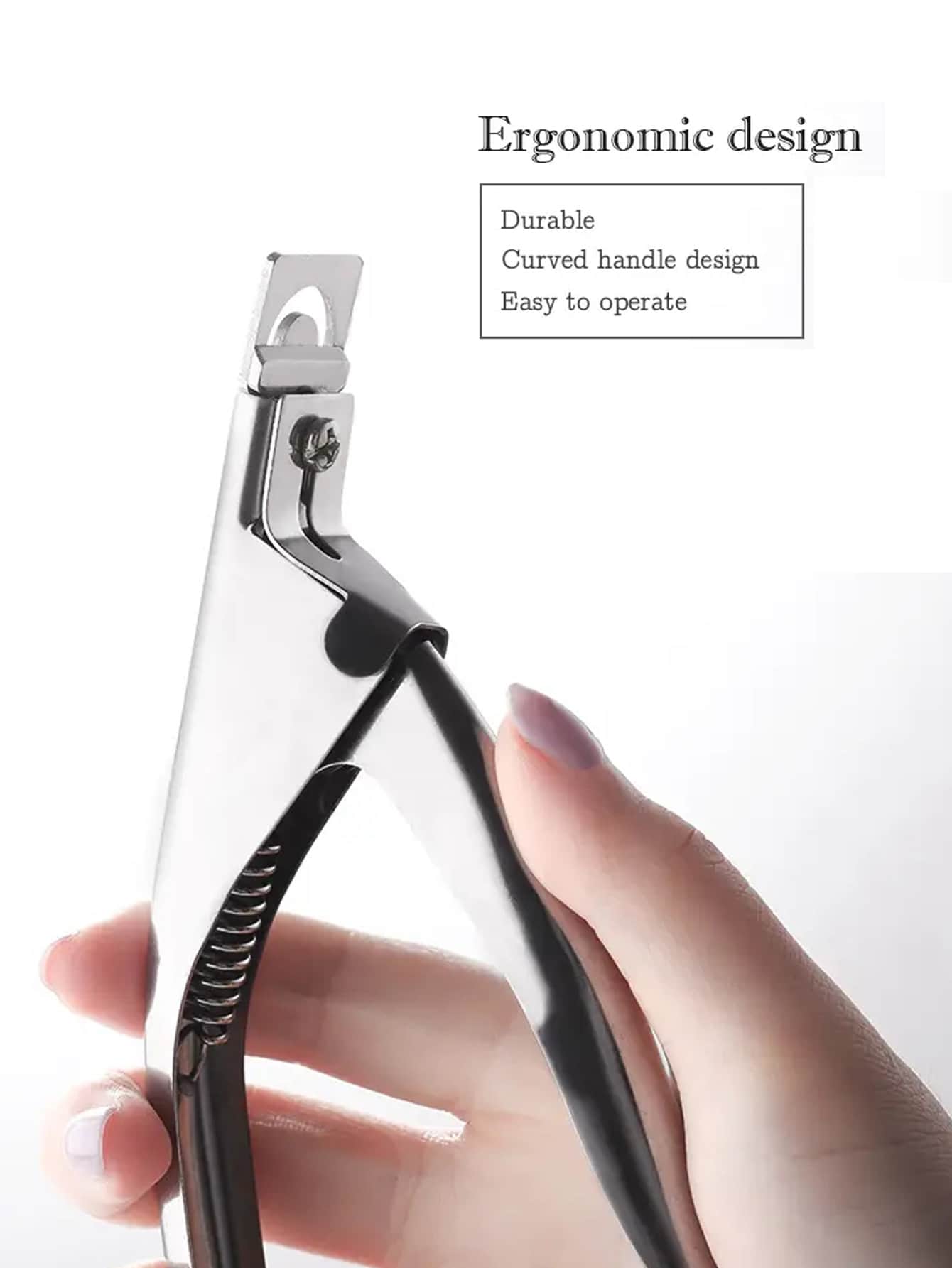 1pc Nail Nail Clippers Sharp U-Shaped Scissors Stainless Steel Nail Clippers Phototherapy Nail Extensions Trim French Scissors Makeup,Nail Supplies,Nail Tools,Nail Art Tools,Back To School,Nails,Nail Tools For Press On Nails,Manicure Pedicure Tools - Silver - View 1