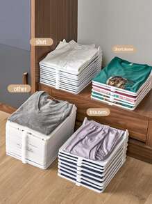 5入組創意塑料懶人衣服摺疊板，節省衣櫥空間的工具，可摺疊男女襯衫與T恤整理架，衣服和褲子分隔板