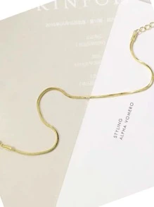 1pc 18K Titanium Steel Snake Bone Bracelet For Women, Rose Gold & Gold Thin Wrist Ornament - Gold - View 2