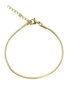 1pc 18K Titanium Steel Snake Bone Bracelet For Women, Rose Gold & Gold Thin Wrist Ornament - Gold - View 3