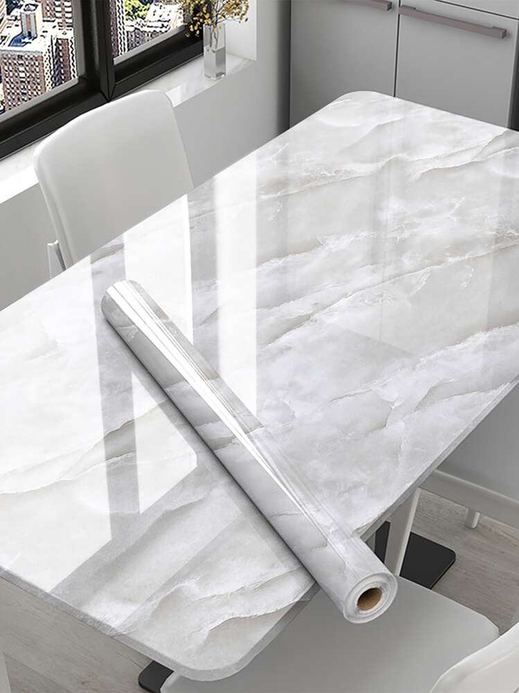 ملصق بنمط الرخام ذاتي اللصق لأسطح المطبخ، ملصقات، ديكور الحائط، ديكور فينيل لديكورات المنزل، عناصر ديكور الربيع لتجديد منزلك، ملصقات ديكور رامة - رمادي فاتح - مشاهدة 3