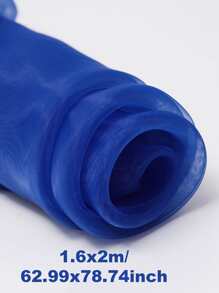 1pc 2M Solid Color Background Cloth, Modern Organza Outdoor Party Decor Chair Decoration Bridal Banner For Wedding, Birthday Party - Royal Blue - View 4