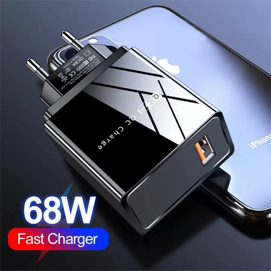 Cabezal de carga rápida de 68 W con puerto USB-A - Blanco - Ver 1