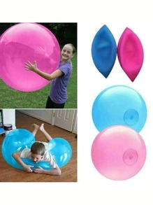 1入組粉色夏天TPR橡膠減壓泡泡球帶水注射,大充氣球