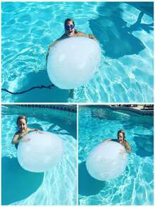 1入組粉色夏天TPR橡膠減壓泡泡球帶水注射,大充氣球