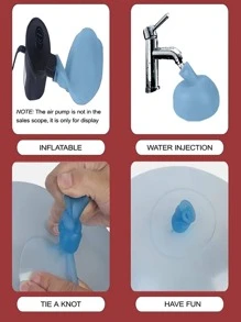 1入組粉色夏天TPR橡膠減壓泡泡球帶水注射,大充氣球