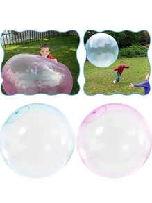 1入組粉色夏天TPR橡膠減壓泡泡球帶水注射,大充氣球